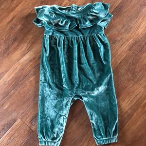 Velvety green romper
